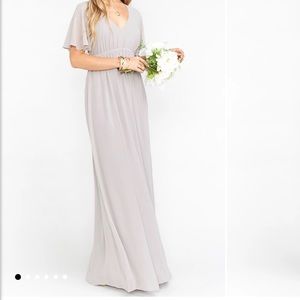 Show Me Your MuMu Medium Dove Gray Maxi Bridesmaid Dress